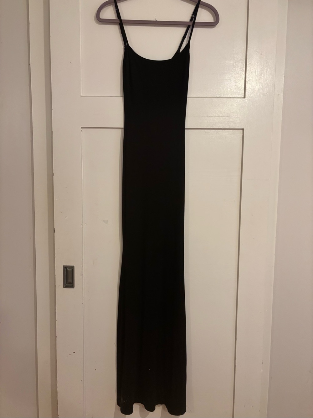 SKIMS Black Slip Maxi Dress with Adjustable Straps